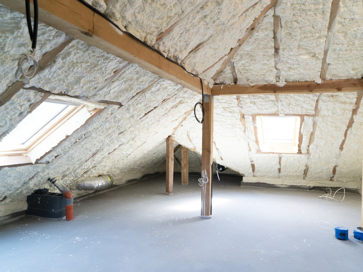 A tidy insulated loft, representing storage spaces